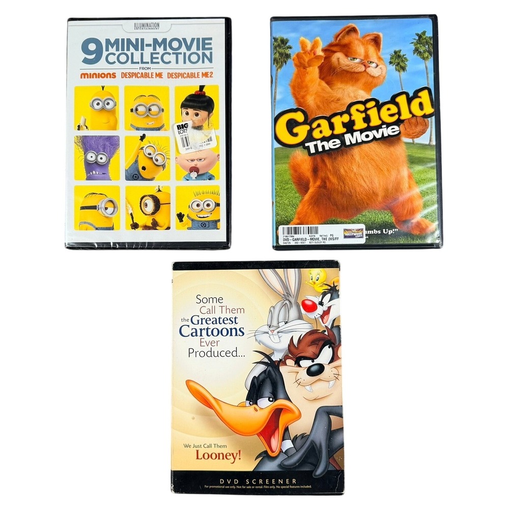 Illumination Minions Garfield Looney Tunes DVD Bundle Multi Color Kids Animation